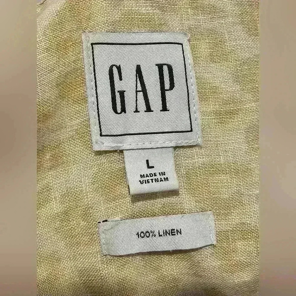 GAP 100% Linen Leopard Print Button Down - Picture 11 of 11